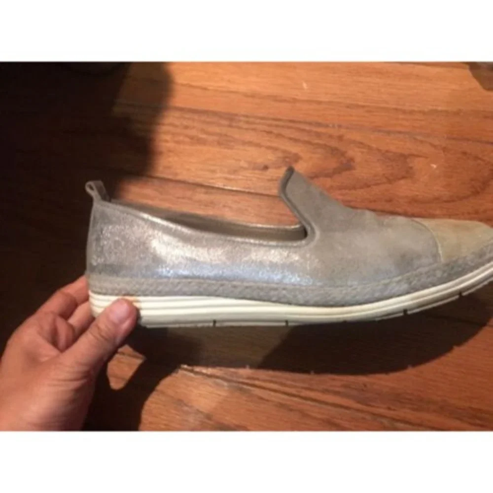 Paul Green two tone leather Posh espadrilles flat slipon sneakers size 8.5